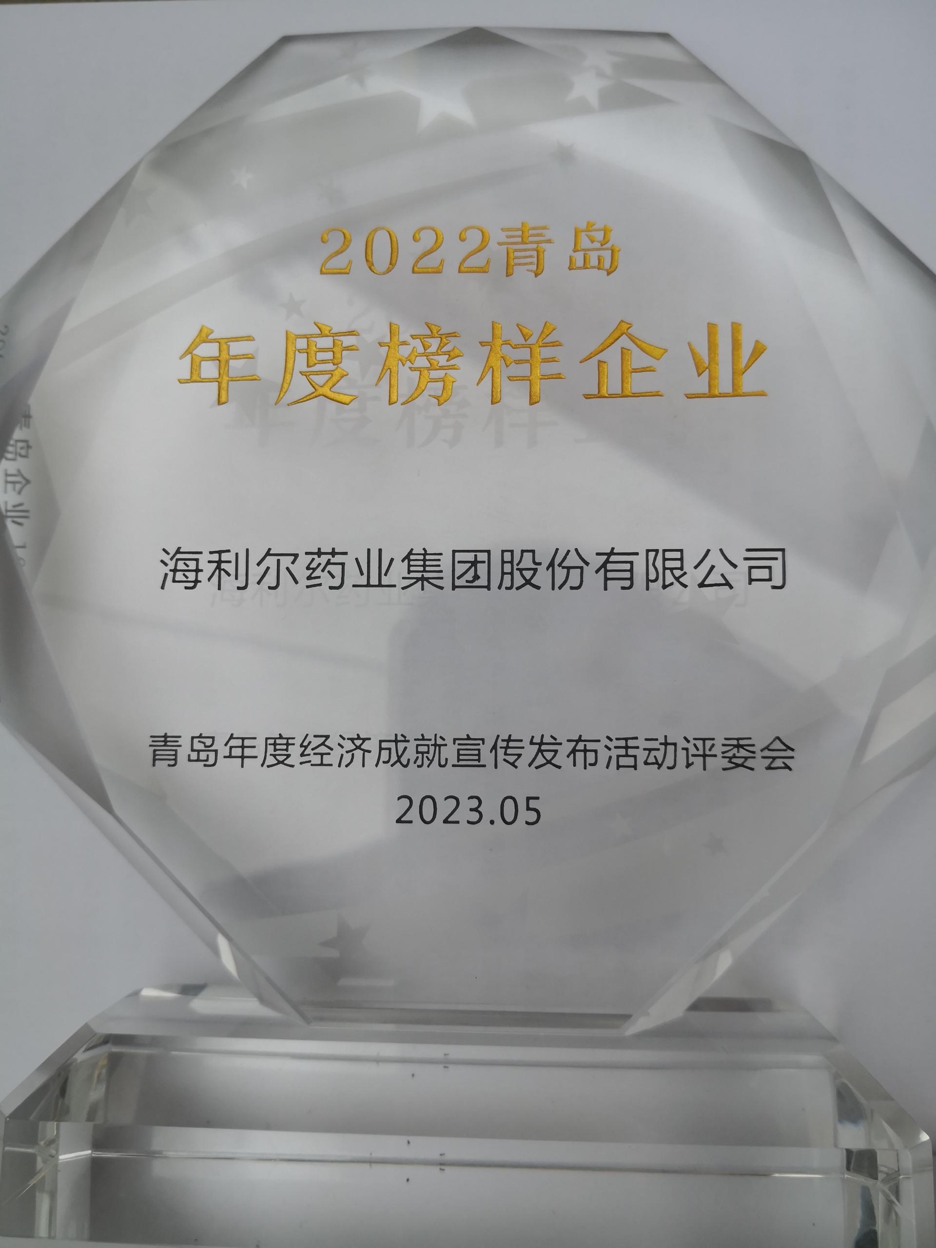 祝賀,！集團獲評2022青島年度榜樣企業(yè)